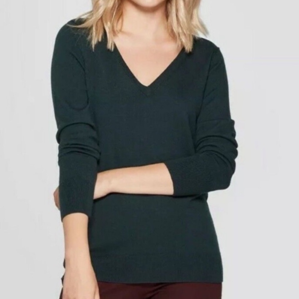 A new day Green V Neck Sweater